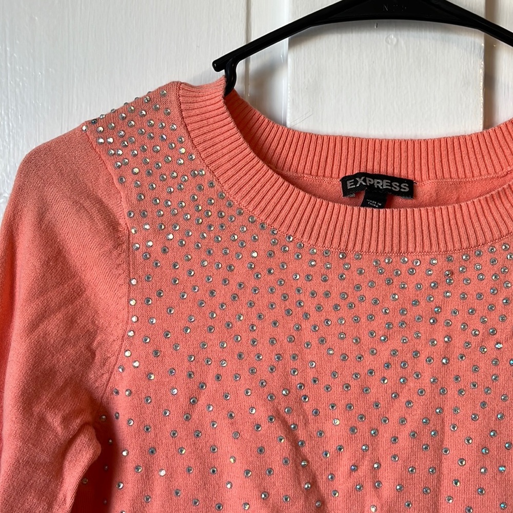 Express peach crew neck sweater. Size small